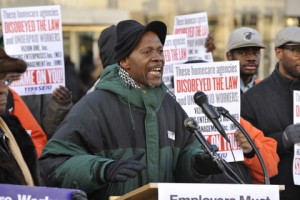 1199 press conference outside DC Superior Court for class action lawsuit for home health aides, Dec. 11, 2014. Photo: Jay Mallin jay@jaymallinphotos.com